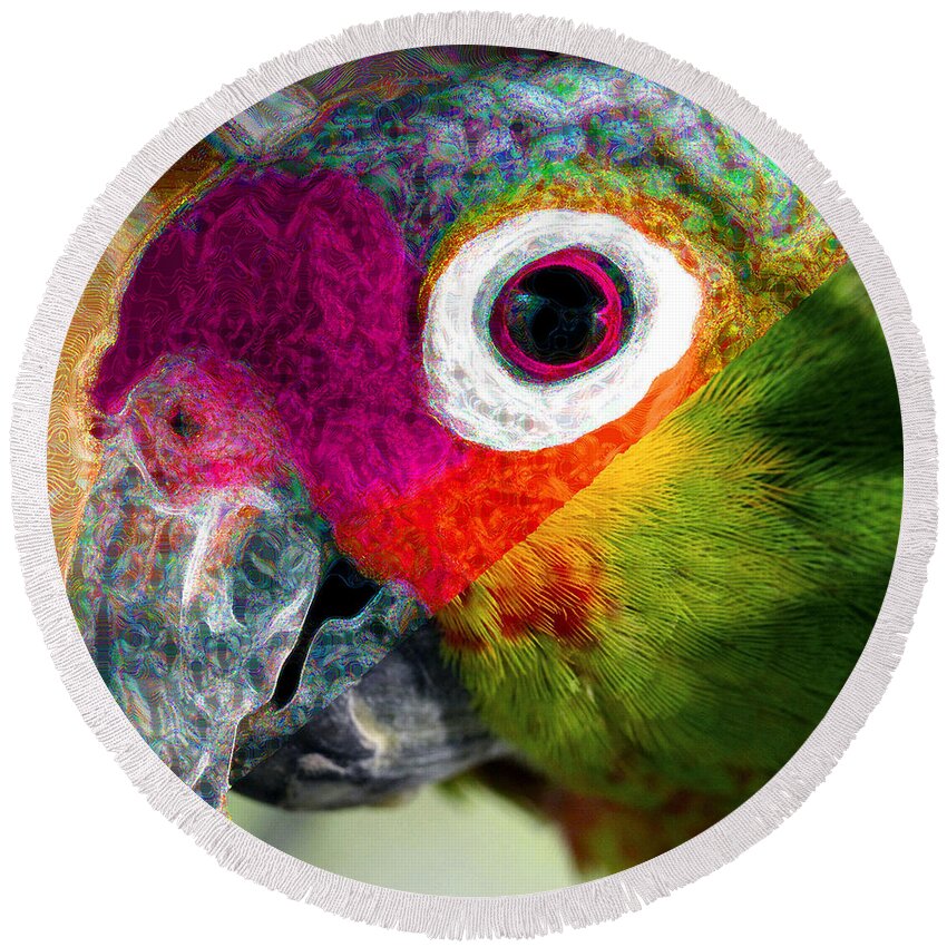 Parrot Round Beach Towel featuring the photograph Transformer Group Logo 4 by Rory Siegel