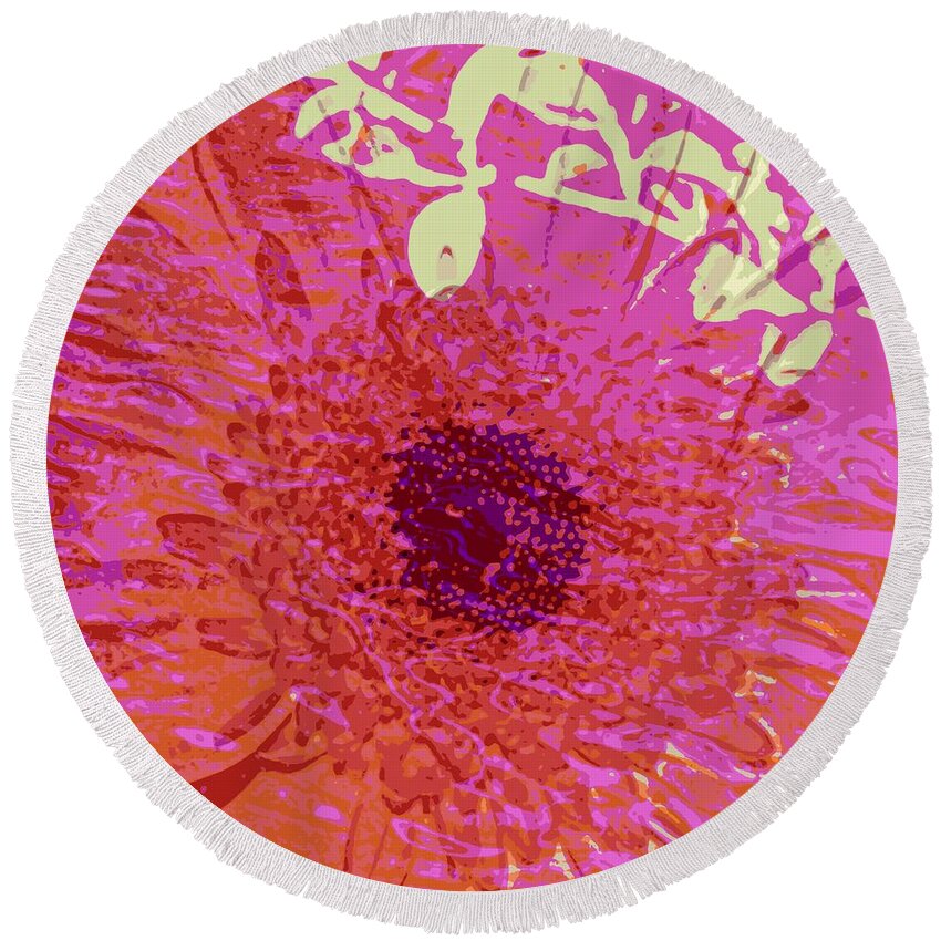 Water Round Beach Towel featuring the photograph Transparency of Flowers by Sybil Staples