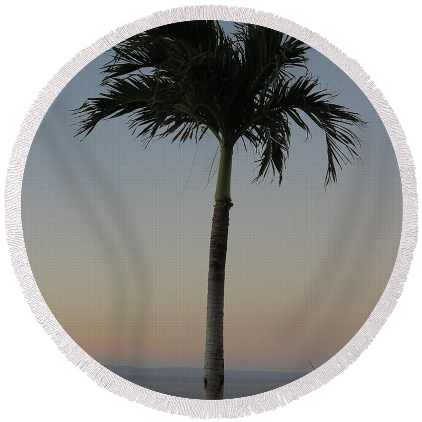 Palm Round Beach Towel featuring the photograph Tropical by Jessica Myscofski