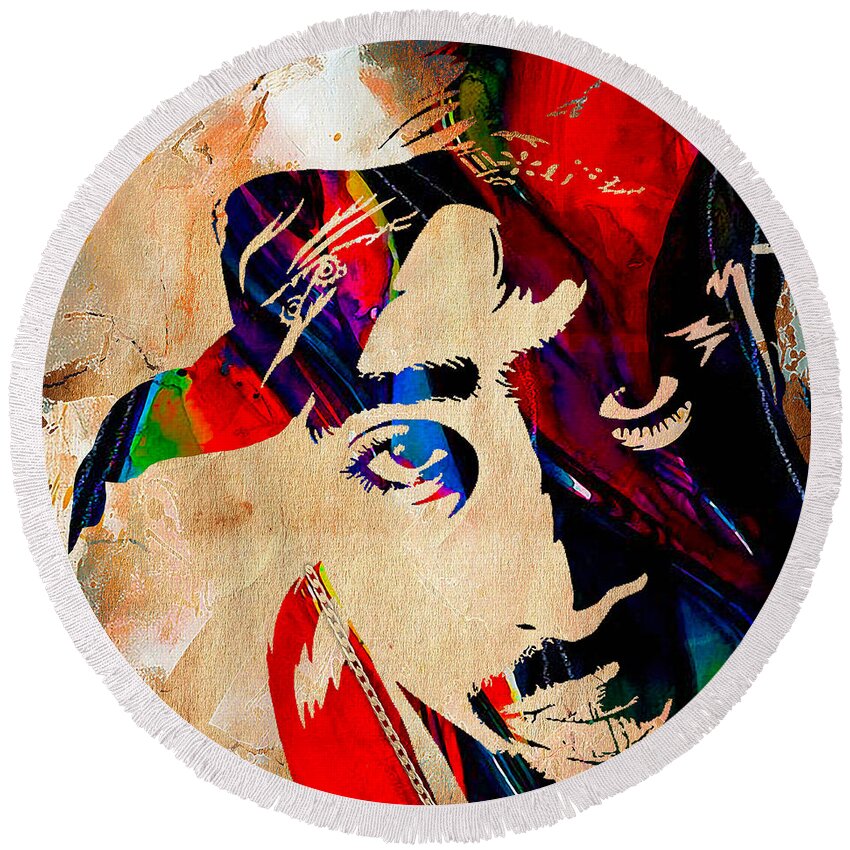 Rap Round Beach Towel featuring the mixed media Tupac Collection by Marvin Blaine