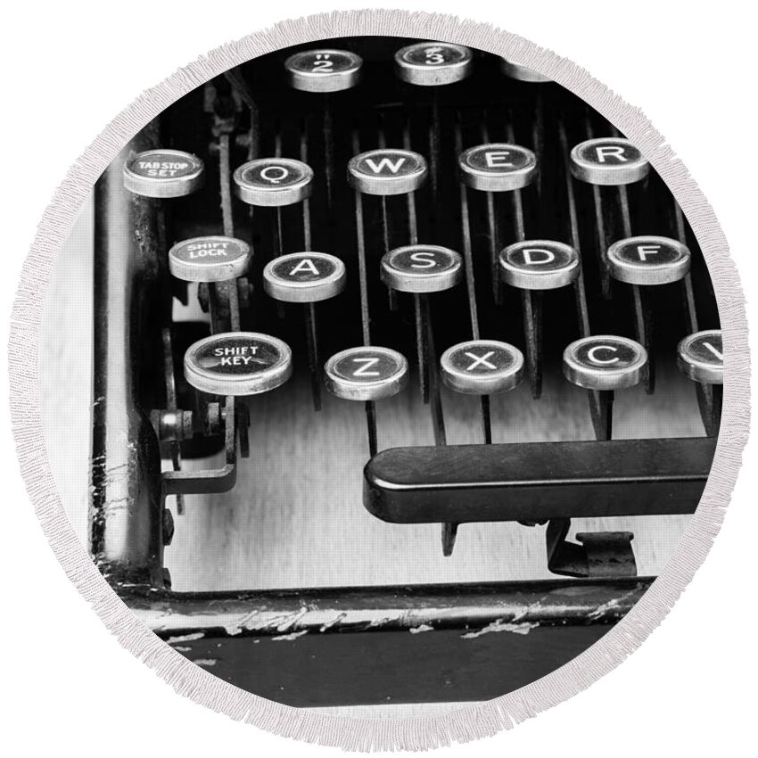 Typewriter Round Beach Towel featuring the photograph Typewriter Triptych Part 1 by Edward Fielding