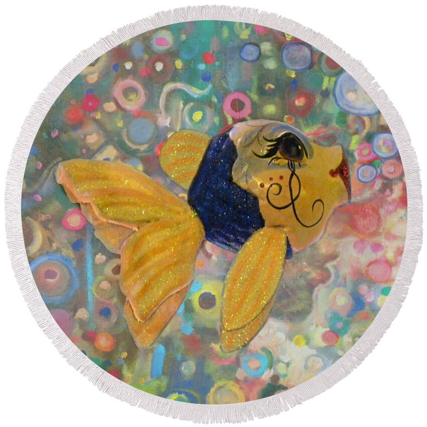 Fish Round Beach Towel featuring the photograph Under The Sea Party by Sandi OReilly