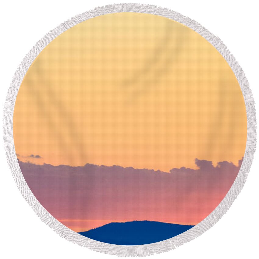 Sunset. Sunrise Round Beach Towel featuring the photograph Vail Sunset by Linda Bailey
