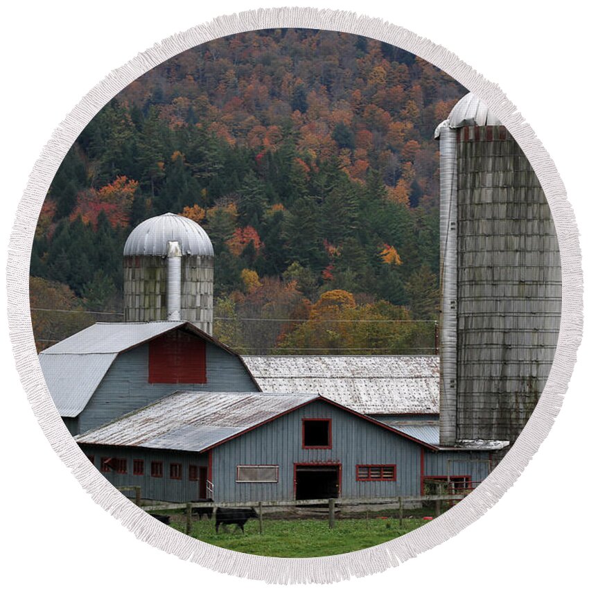 New Round Beach Towel featuring the photograph Vermont Farm by Juergen Roth