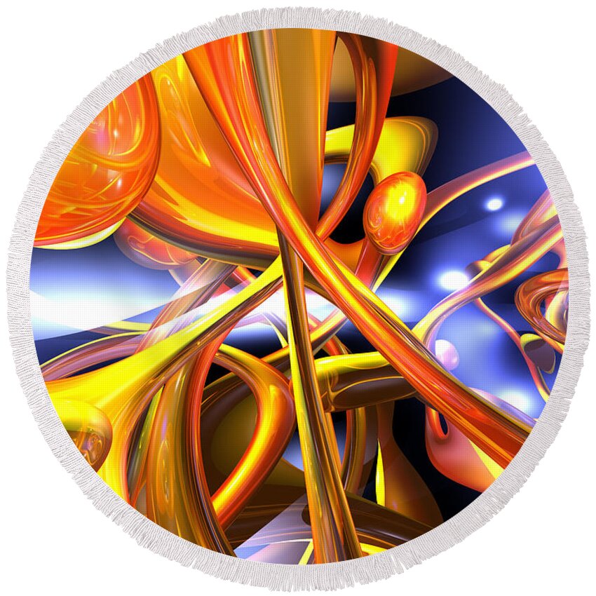 3d Round Beach Towel featuring the digital art Vibrant Love Abstract by Alexander Butler