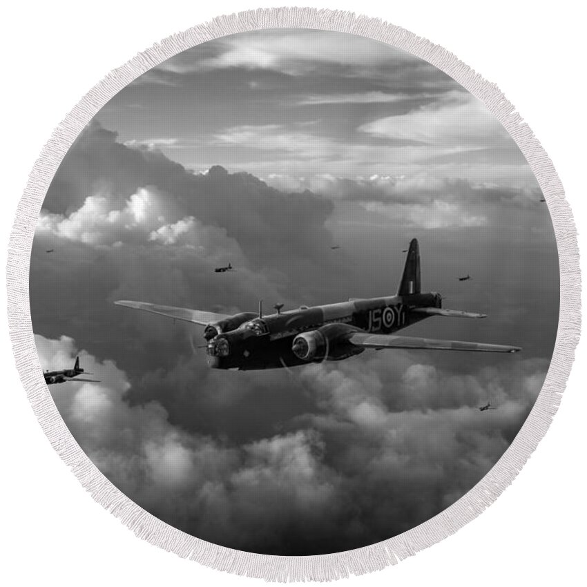 Wellington Round Beach Towel featuring the photograph Vickers Wellingtons with 16 OTU by Gary Eason