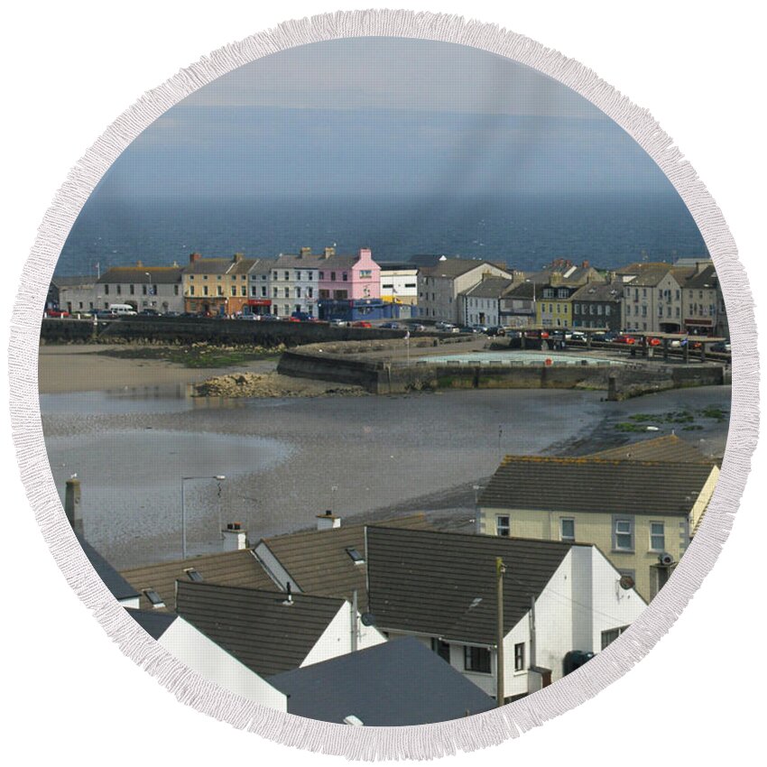Landscape Round Beach Towel featuring the photograph View from Moat Donaghadee Ireland by Brenda Brown