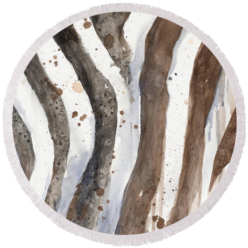 Watercolor Round Beach Towel featuring the digital art Watercolor Animal Skin II by Patricia Pinto