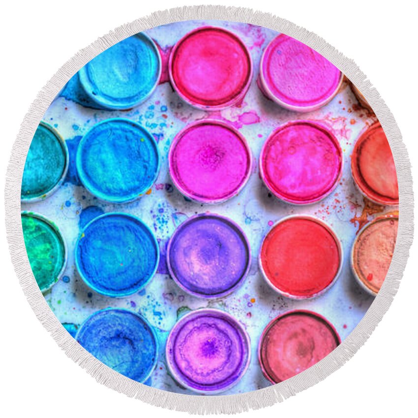 Abstract Painter Round Beach Towels
