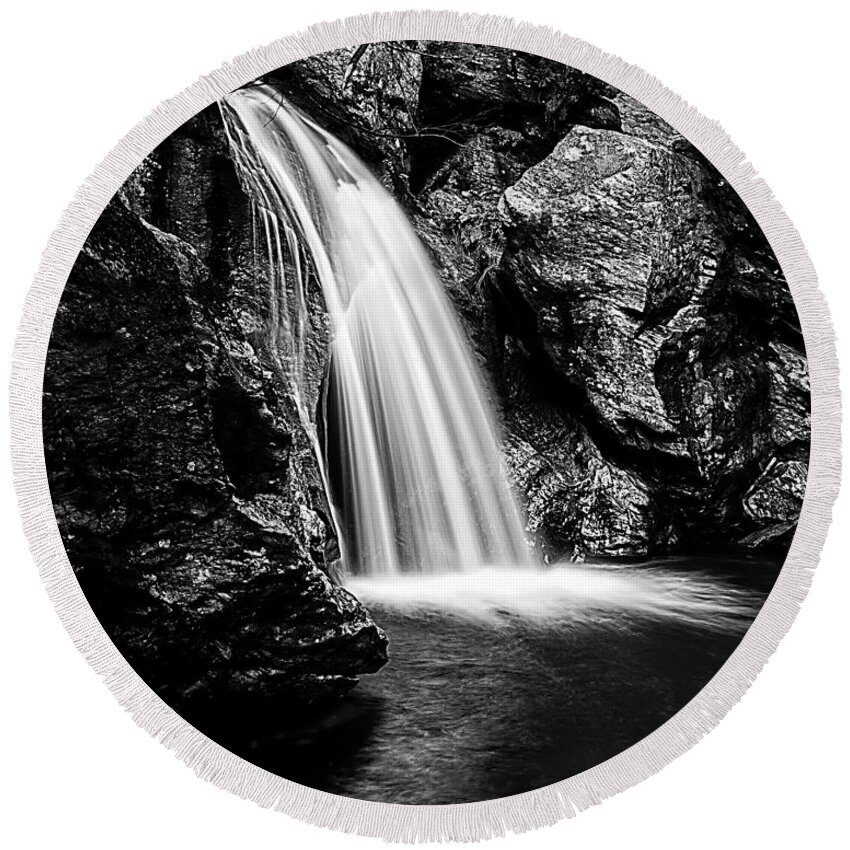 Waterfall Round Beach Towel featuring the photograph Bingham Falls Waterfall Stowe Vermont Open Edition by Edward Fielding