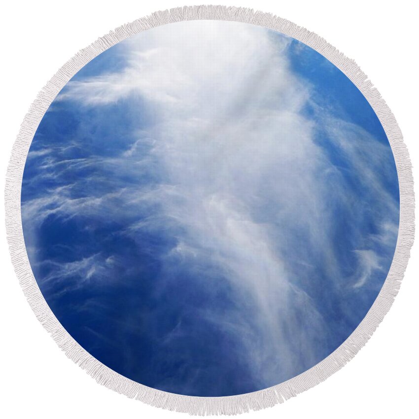 #cloud #waterfall #sky #awesome #deepdeep #blue Round Beach Towel featuring the photograph Waterfall In The Sky by Belinda Lee