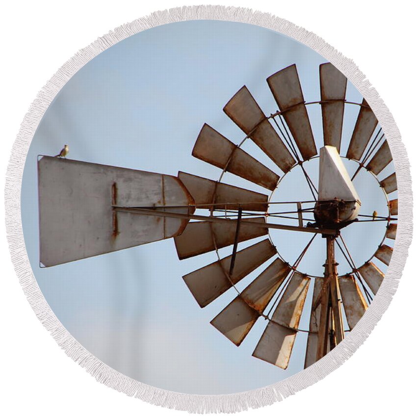 Watermill Round Beach Towel featuring the photograph Watermill by Adriana Zoon