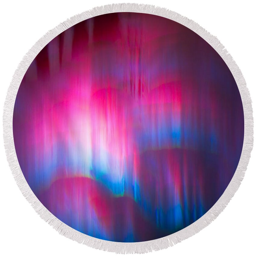 Abstract Round Beach Towel featuring the photograph Waves Of Light by Christie Kowalski