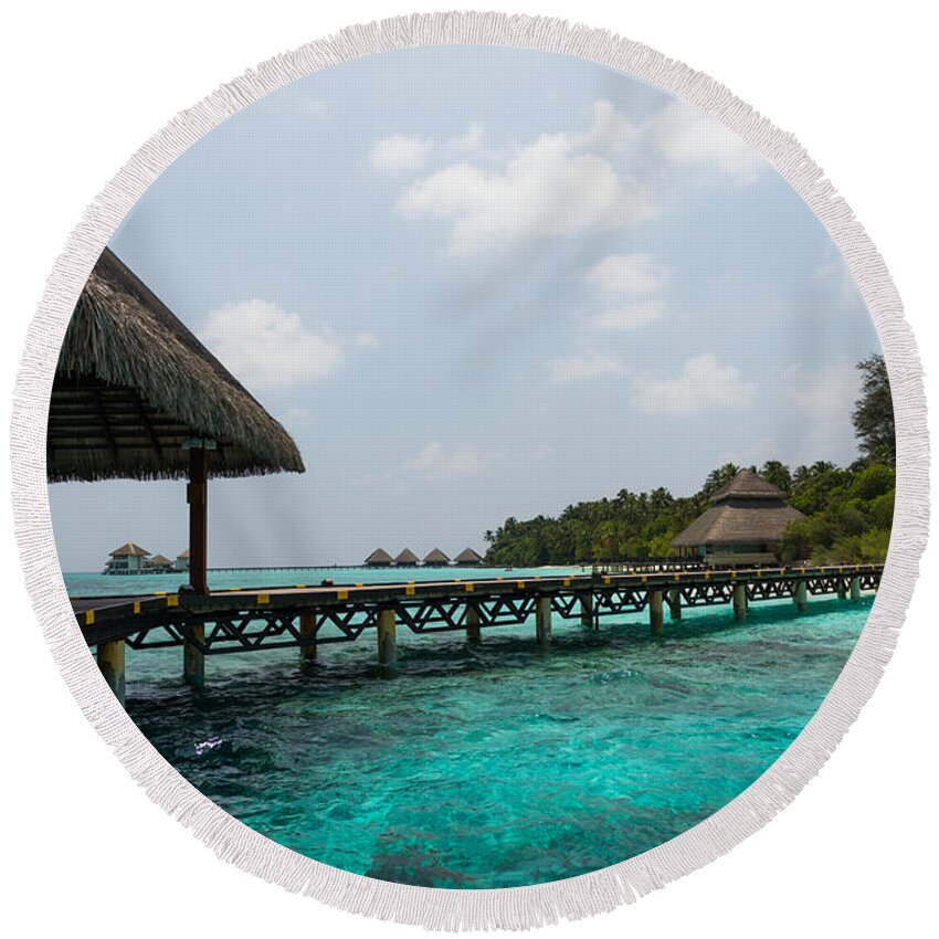 Amazing Round Beach Towel featuring the photograph Welcome To Paradise by Hannes Cmarits