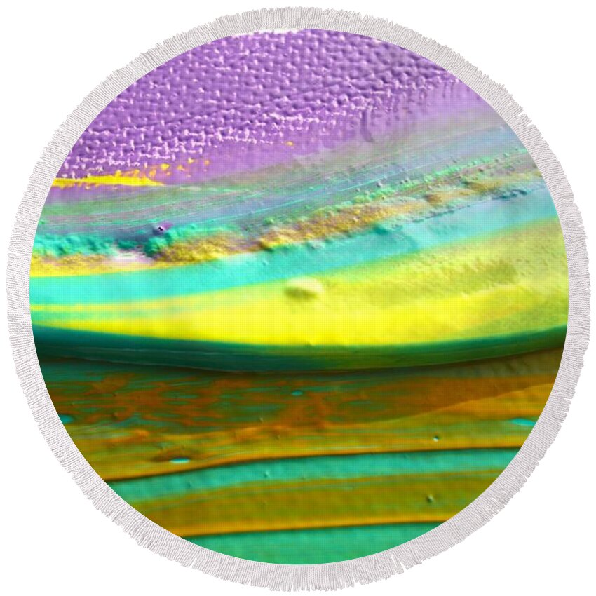  Round Beach Towel featuring the painting Wet Paint 1 by Jacqueline Athmann