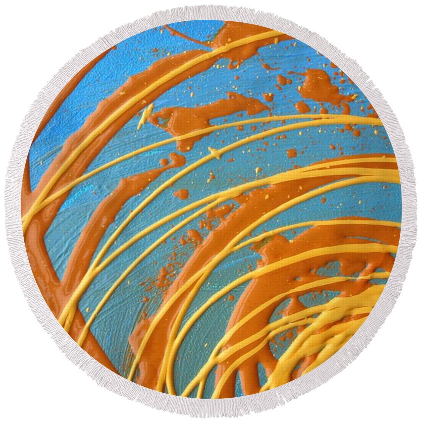 Paint Round Beach Towel featuring the painting Wet Paint 126 by Jacqueline Athmann