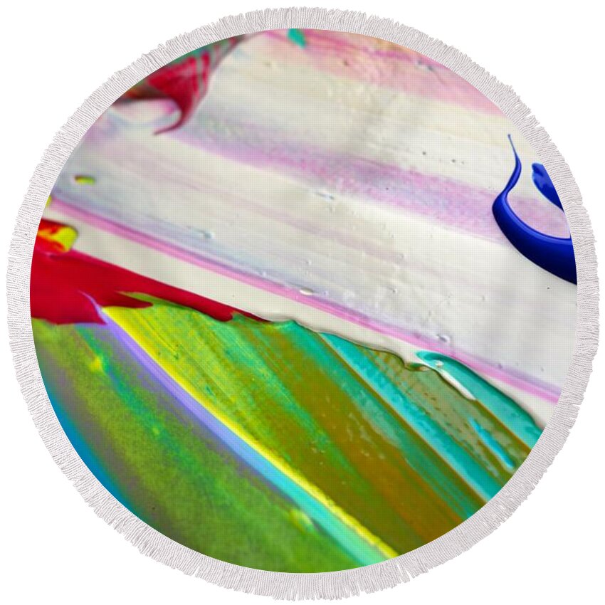 Paint Round Beach Towel featuring the photograph Wet Paint 34 by Jacqueline Athmann