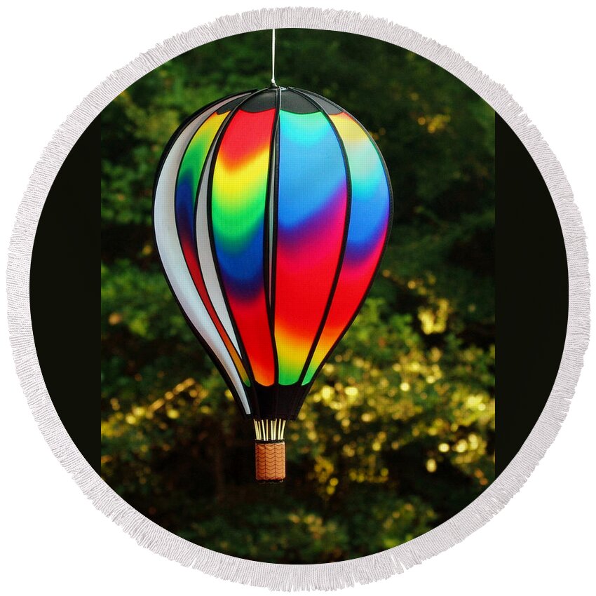 Wind Round Beach Towel featuring the photograph Wind Catcher Balloon by Farol Tomson