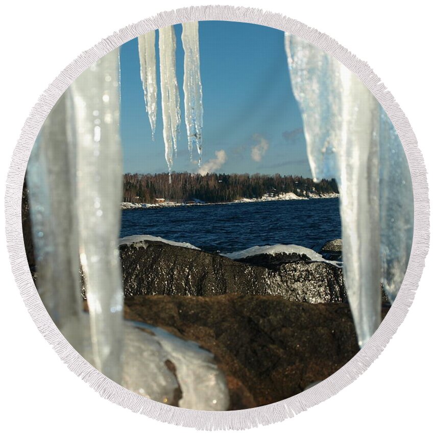 Peterson Nature Photography Round Beach Towel featuring the photograph Window into Minnesota by James Peterson