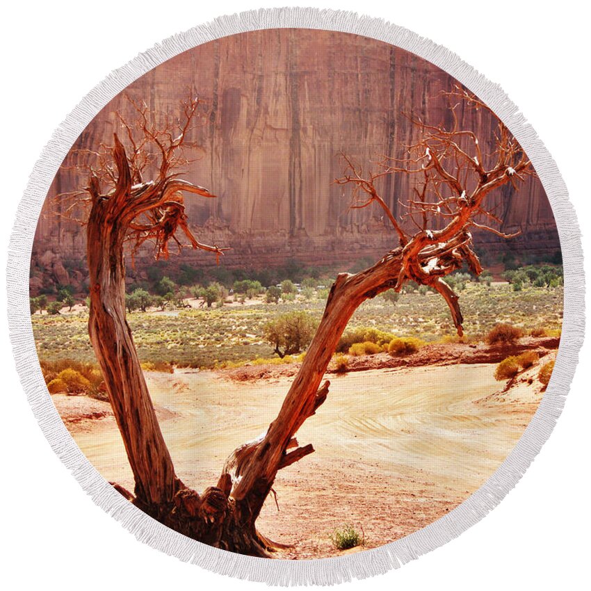 Sedona Round Beach Towel featuring the photograph Witch Way Did They Go? by Sylvia Thornton