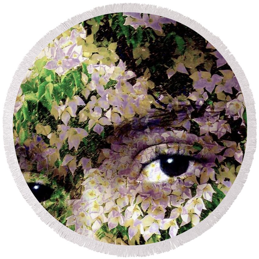 Eyes Round Beach Towel featuring the photograph With Dogwood by Jodie Marie Anne Richardson Traugott     aka jm-ART