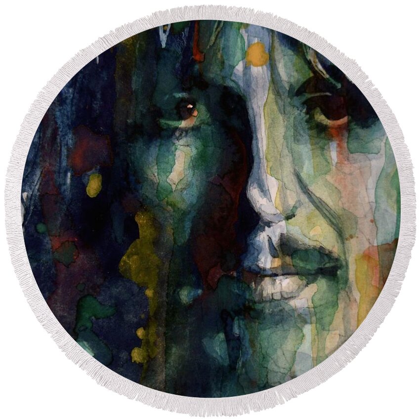 George Harrison Round Beach Towel featuring the painting Within You Without You by Paul Lovering