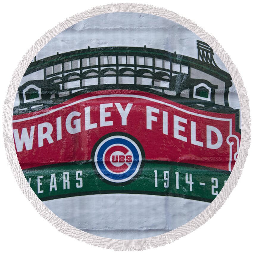 Wrigley Field Round Beach Towel featuring the photograph Wrigley Field at 100 by David Bearden