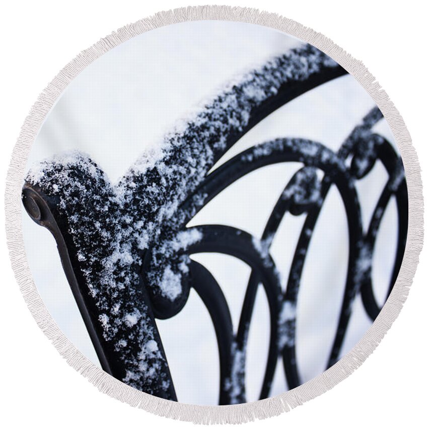 Photograph Round Beach Towel featuring the photograph Wrought-Iron by Nicole Parks