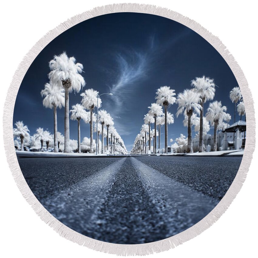 Infrared Round Beach Towel featuring the photograph X by Sean Foster