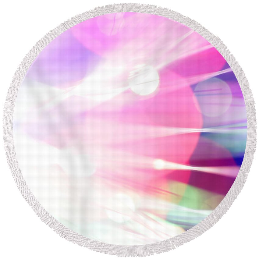 Abstract Round Beach Towel featuring the photograph Xanadu by Dazzle Zazz