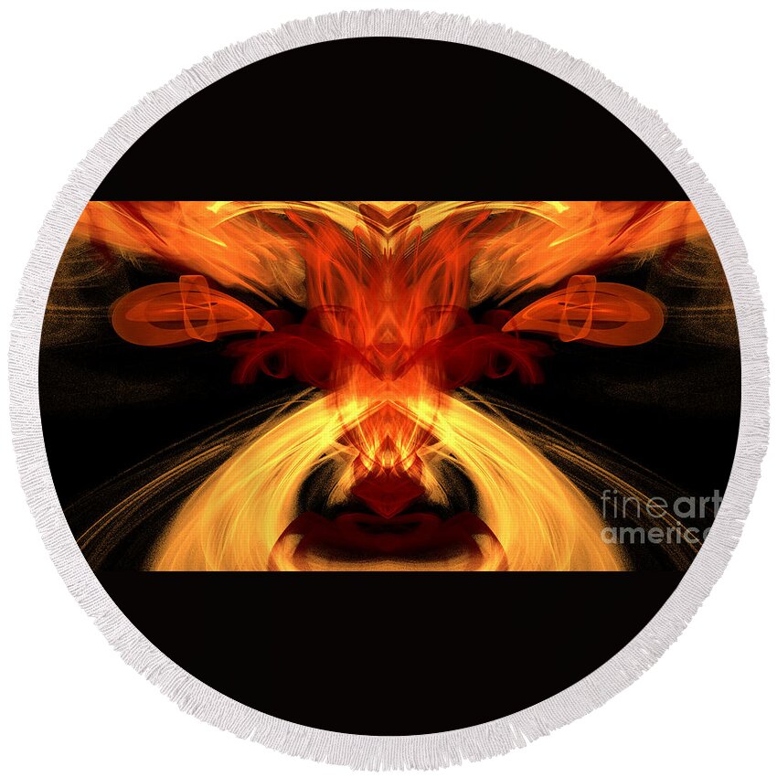 Fractal Digital Art Round Beach Towel featuring the photograph Abstract Five #1 by Mike Nellums