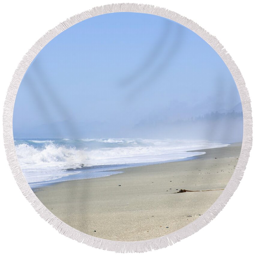 Pacific Round Beach Towel featuring the photograph Coast of Pacific ocean in Canada 2 by Elena Elisseeva
