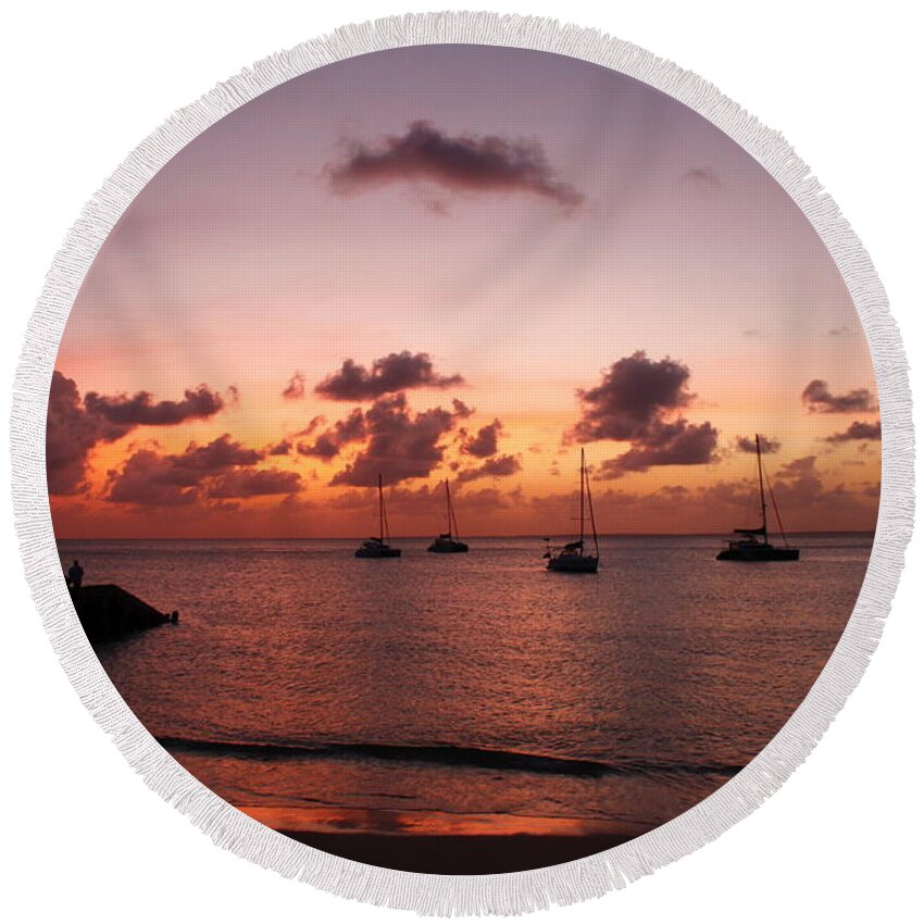 Sunset Round Beach Towel featuring the photograph Sunset #11 by Catie Canetti
