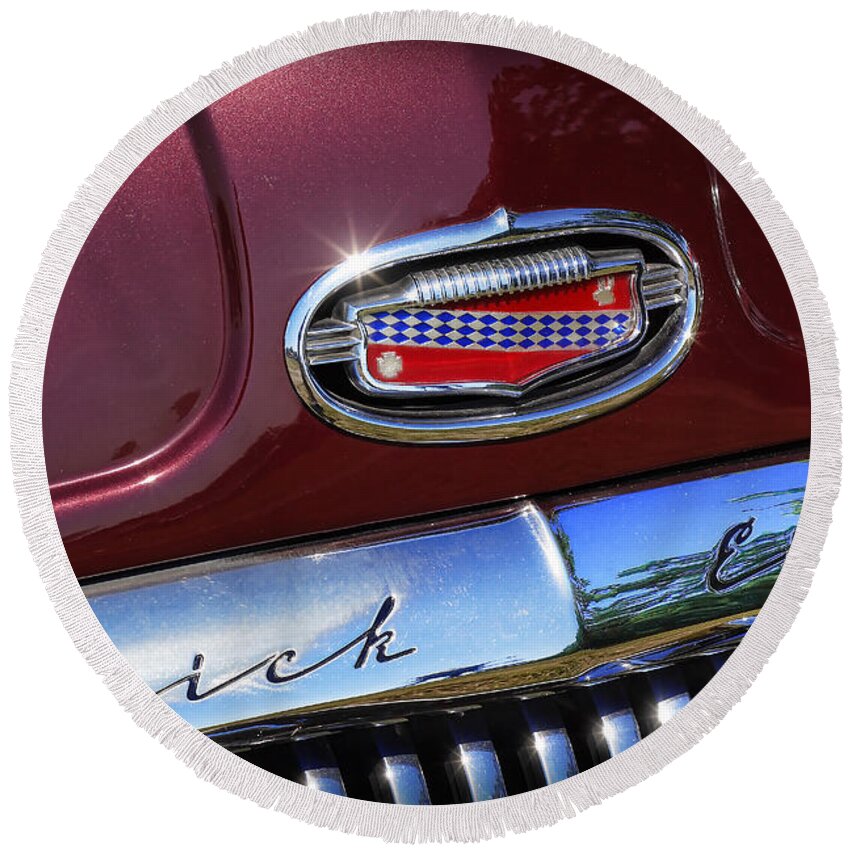 1951 Round Beach Towel featuring the photograph 1951 Buick Eight by Gordon Dean II