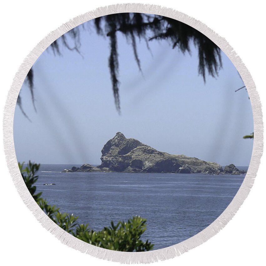 Castle Rock Round Beach Towel featuring the photograph Castle Rock #2 by Betty Depee