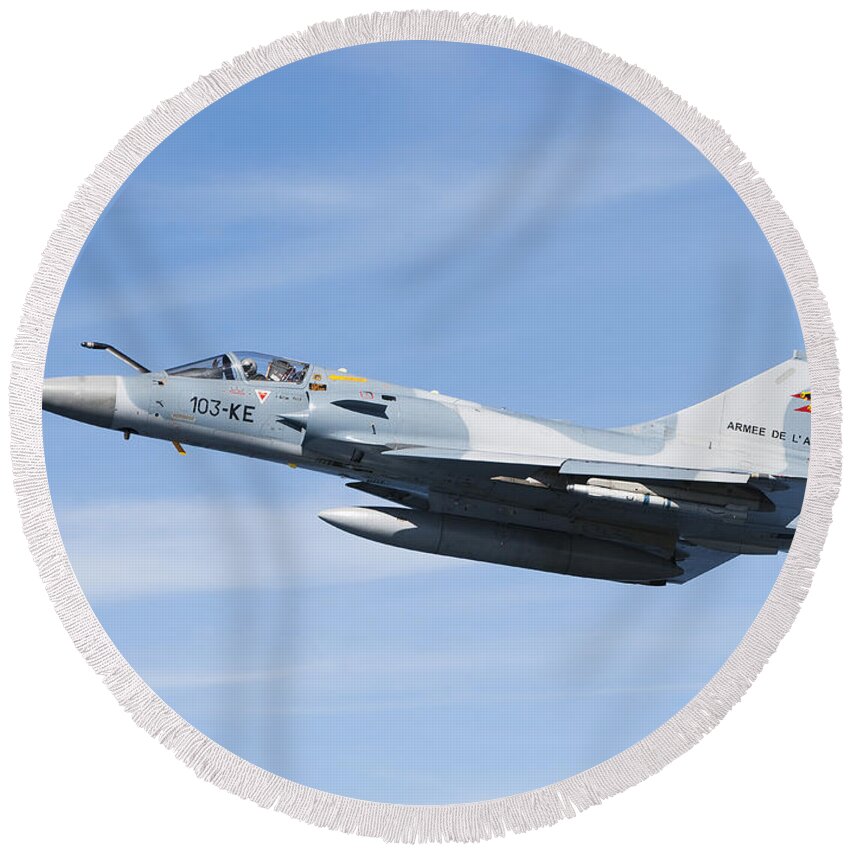 Evreux Round Beach Towel featuring the photograph Mirage 2000c Of The French Air Force #3 by Gert Kromhout