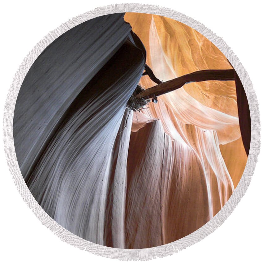 Ralf Round Beach Towel featuring the photograph Inside lower Antelope Canyon #3 by Ralf Kaiser