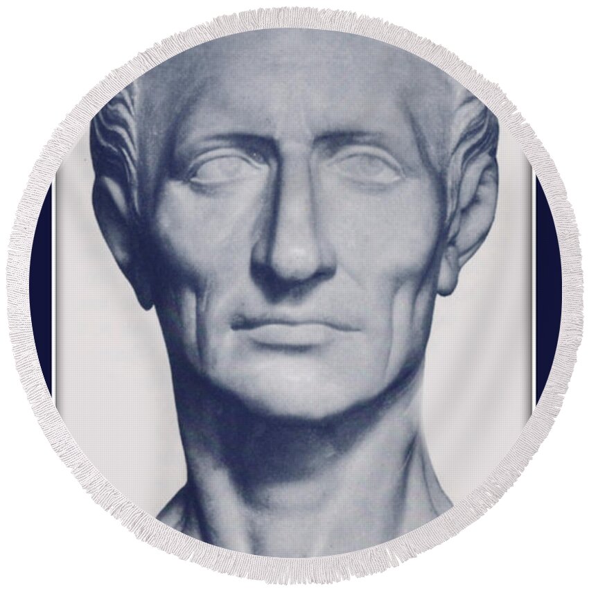 Gaius Julius Caesar Round Beach Towel featuring the photograph Julius Caesar, Roman General #5 by Photo Researchers