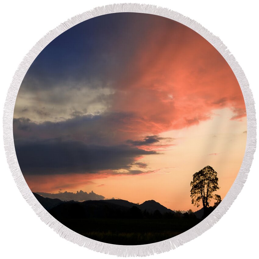 Sunset Round Beach Towel featuring the photograph Sunset #8 by Ang El