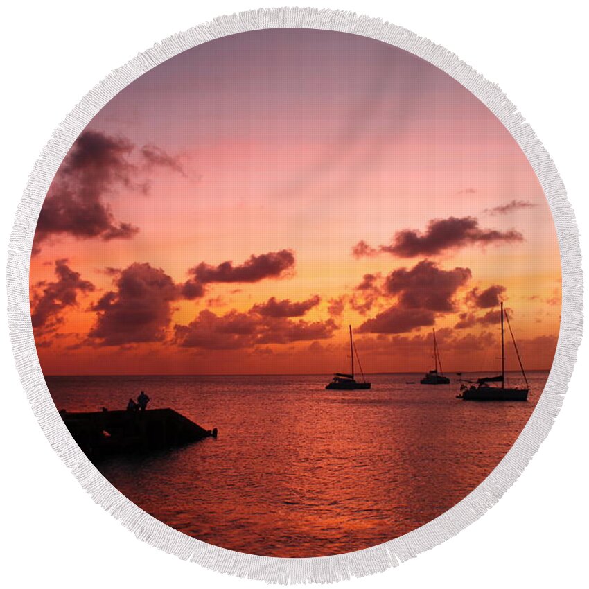 Sunset Round Beach Towel featuring the photograph Sunset #8 by Catie Canetti
