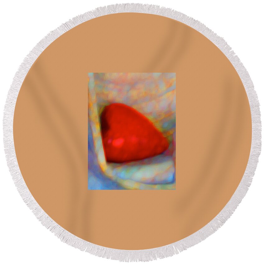 Abstract Round Beach Towel featuring the digital art Abundant Love by Richard Laeton