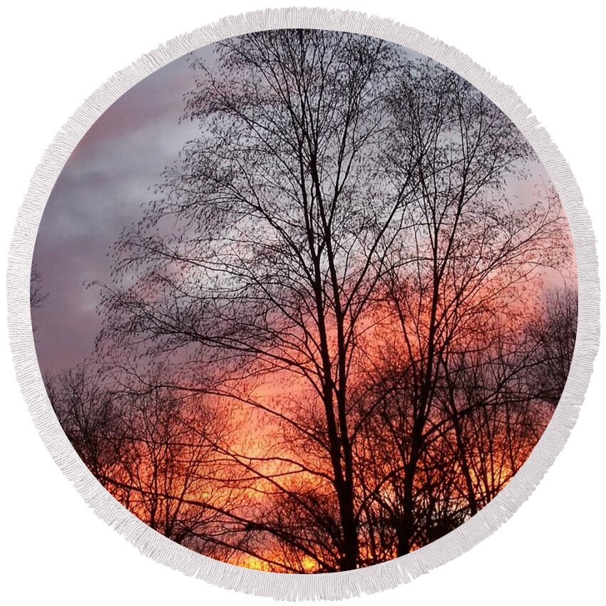 Sunset Round Beach Towel featuring the photograph Adding Life To What Has Passed by Kim Galluzzo Wozniak