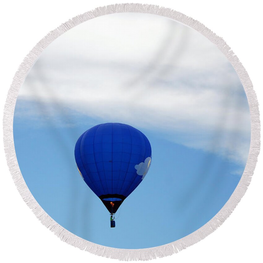  Round Beach Towel featuring the photograph Air Balloon Cloud Nine by Terri Winkler