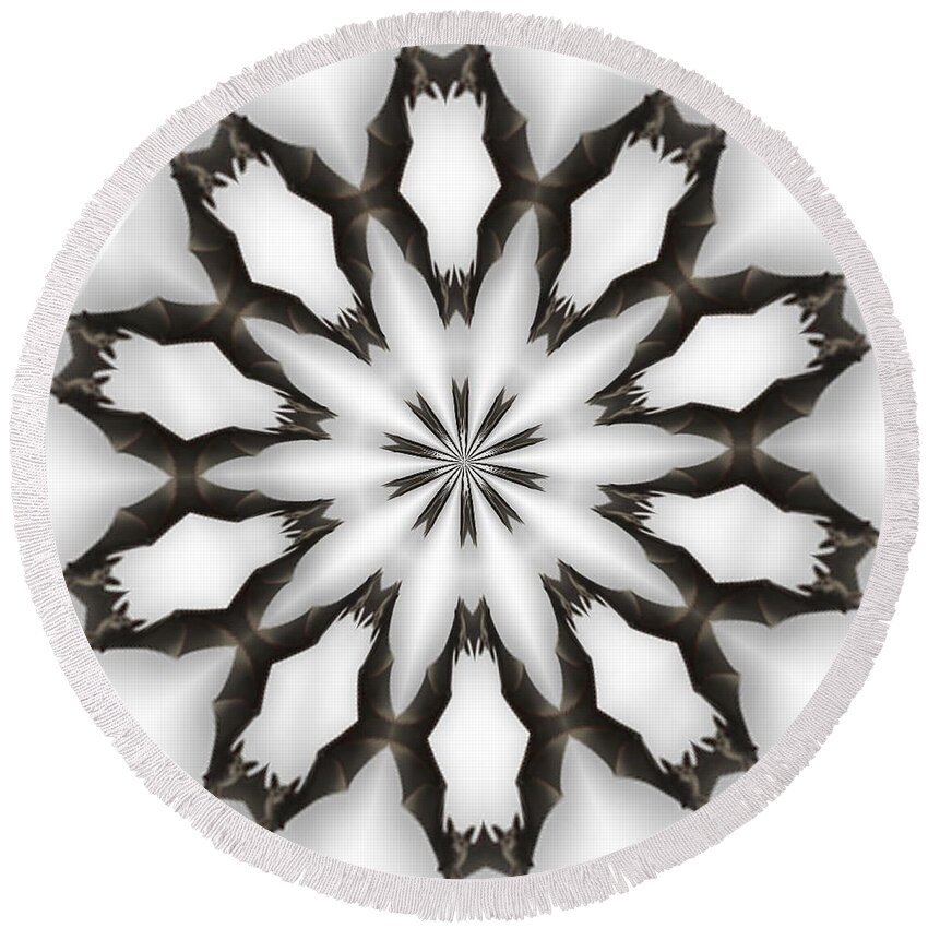 Kaleidoscopic Round Beach Towel featuring the photograph Bat-O-Scope by Donna Brown