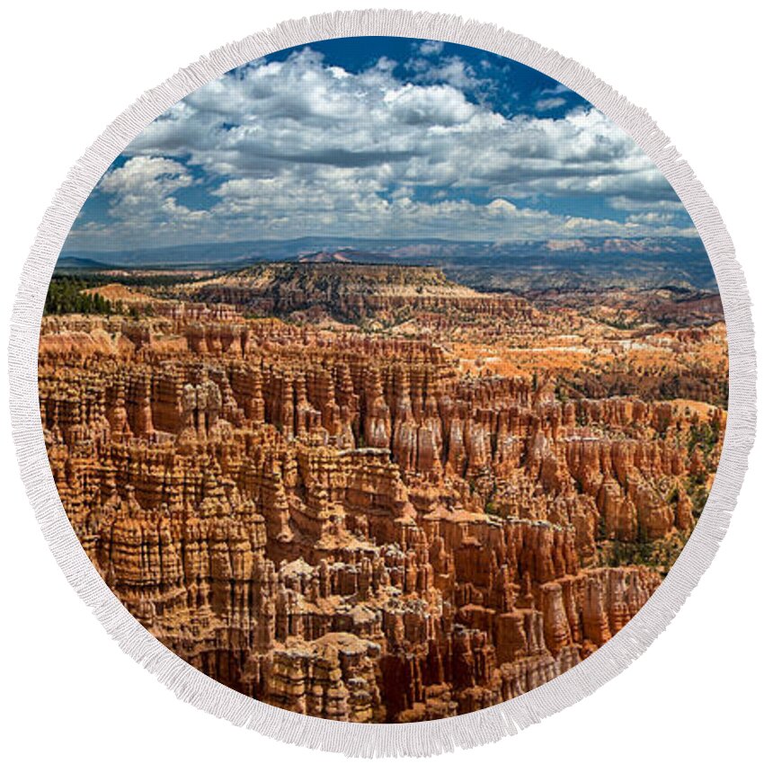 Bryce Round Beach Towel featuring the photograph Bryce Canyon by Larry Carr