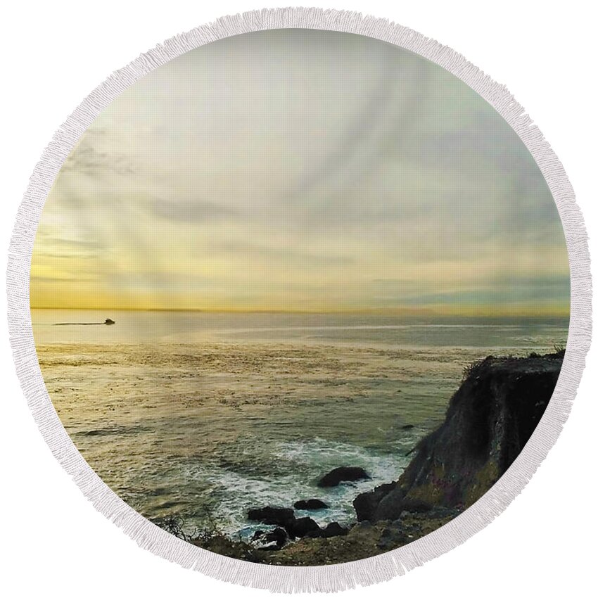 California Dreaming Round Beach Towel featuring the photograph California Dreaming by Joan Minchak