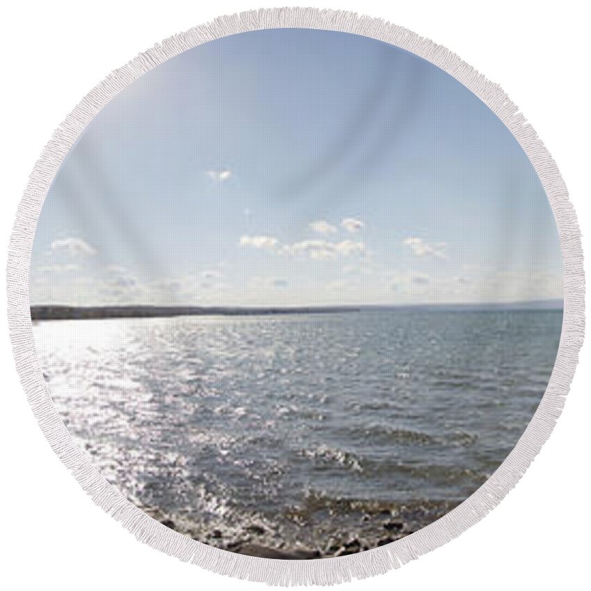 Canandaigua Round Beach Towel featuring the photograph Canandaigua Lake Panorama by William Norton