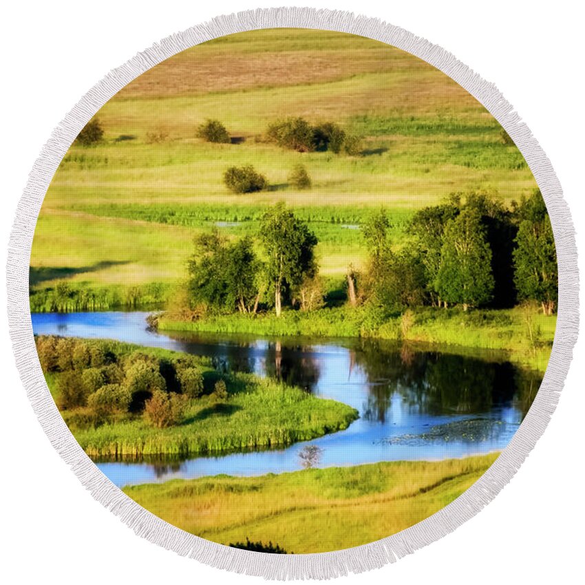 North Idaho Round Beach Towel featuring the photograph Clark Fork Delta by Albert Seger