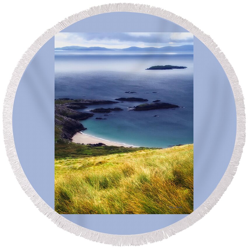 Ireland Round Beach Towel featuring the photograph Coast of Ireland by Rebecca Samler