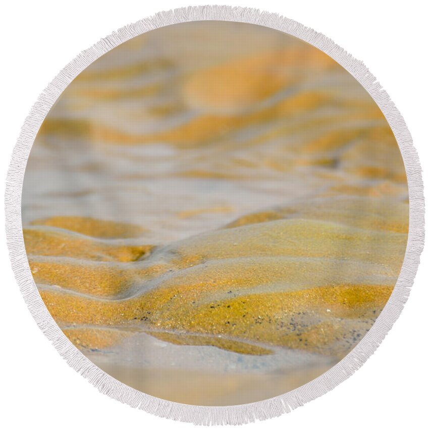 Fotosas Round Beach Towel featuring the photograph Coastal Abstract by Fotosas Photography